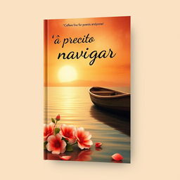 Create a book cover for a collection of poems and prose titled 'È preciso navegar'