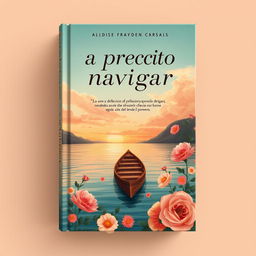 Create a book cover for a collection of poems and prose titled 'È preciso navegar'