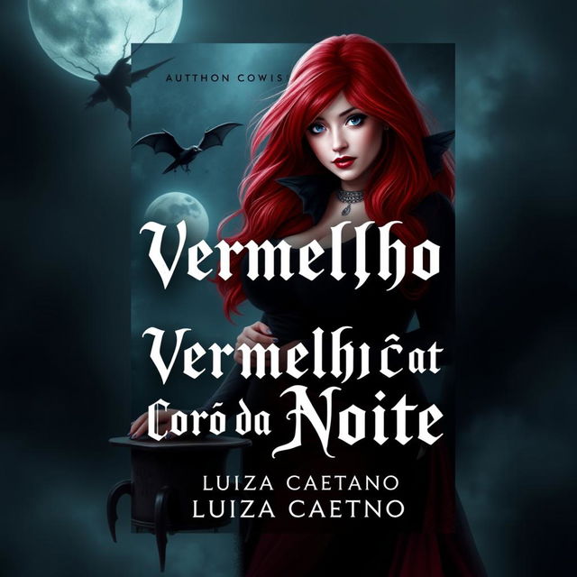 Create a book cover titled 'Vermelho Cor da Noite', Author Luiza Caetano, Book 1