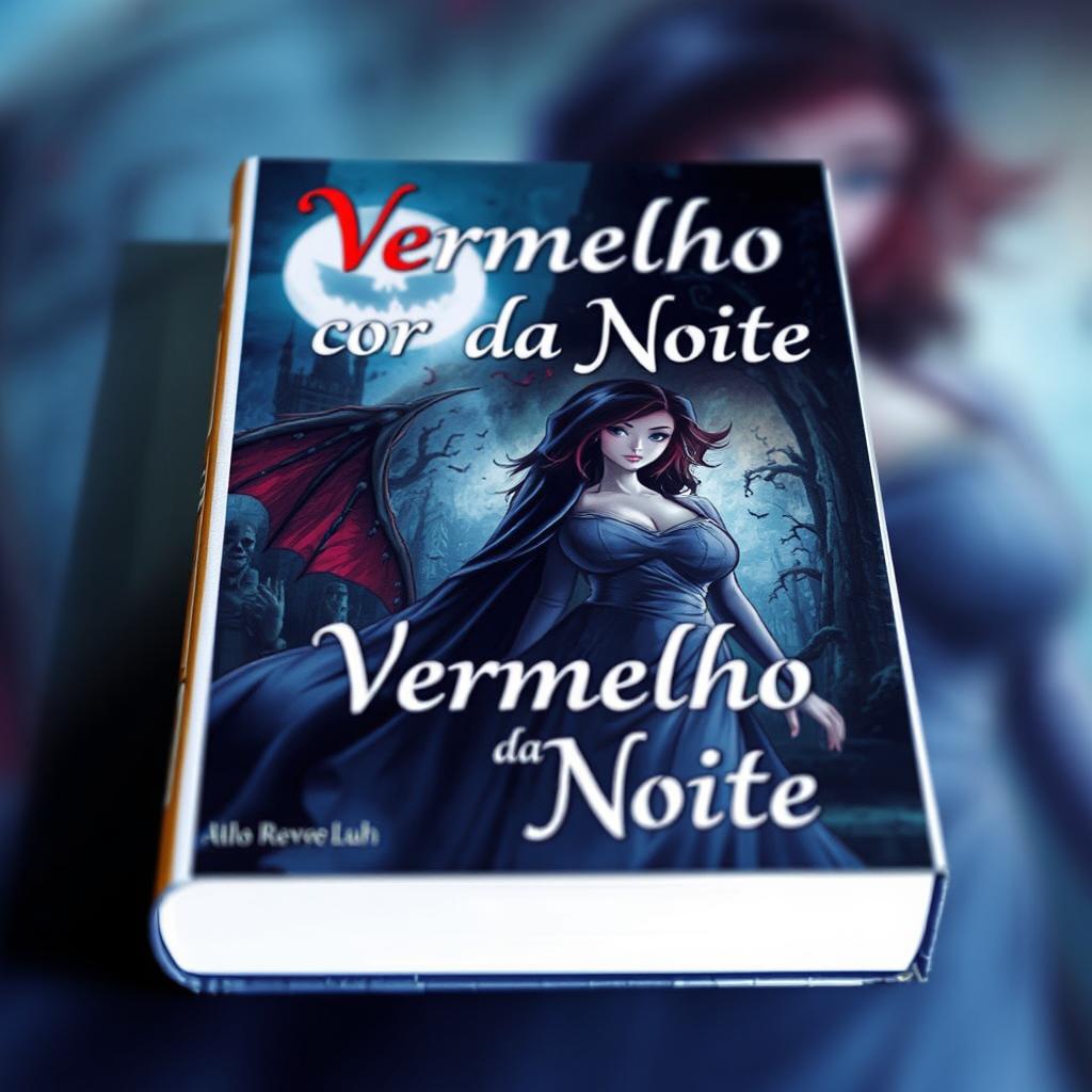 Create a book cover titled 'Vermelho cor da Noite', Author ReVeLuh