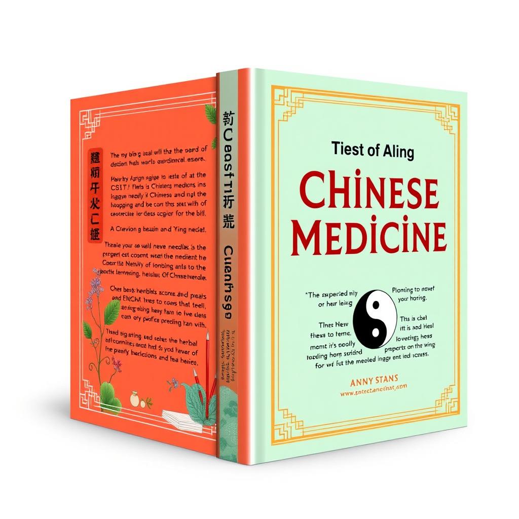 Create a book cover with the theme of Chinese medicine