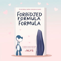 A dreamy and cute cartoon-style book cover for a medical romance novel titled 'Forbidden Formula' by Nys