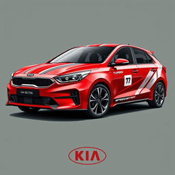 Create an image of a red Kia Seltos with a sporty appearance