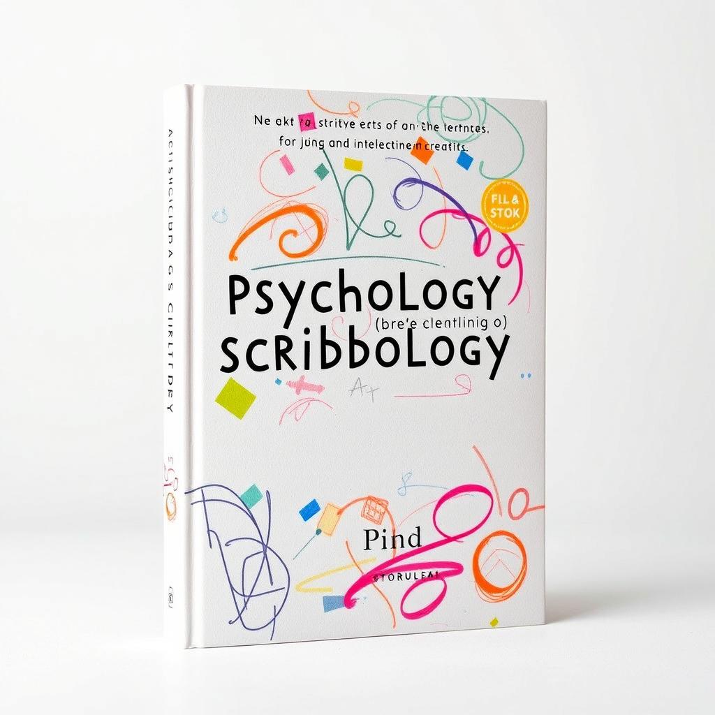 A book cover about the psychology of scribbling, featuring abstract doodles and scribbles in various colors