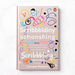 A book cover about the psychology of scribbling, featuring abstract doodles and scribbles in various colors