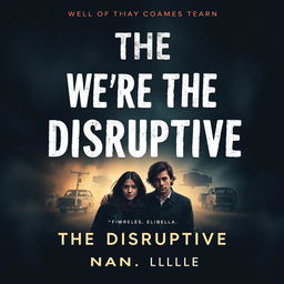 Create a catchy, unique, dark, and iconic book cover for a book named 'The Disruptive'