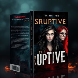 Create a catchy, unique, dark, and iconic book cover for a book named 'The Disruptive'