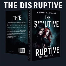 Create a catchy, unique, dark, and iconic book cover for a book named 'The Disruptive'