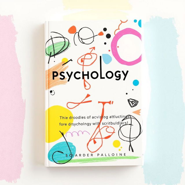 A book cover about the psychology of scribbling, featuring abstract doodles and scribbles in various colors