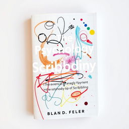 A book cover about the psychology of scribbling, featuring abstract doodles and scribbles in various colors