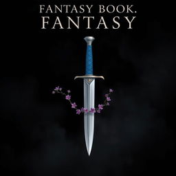 Create a fantasy book cover featuring a black, misty background