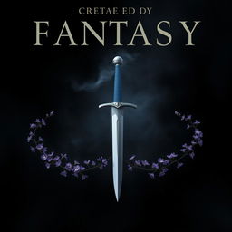 Create a fantasy book cover featuring a black, misty background