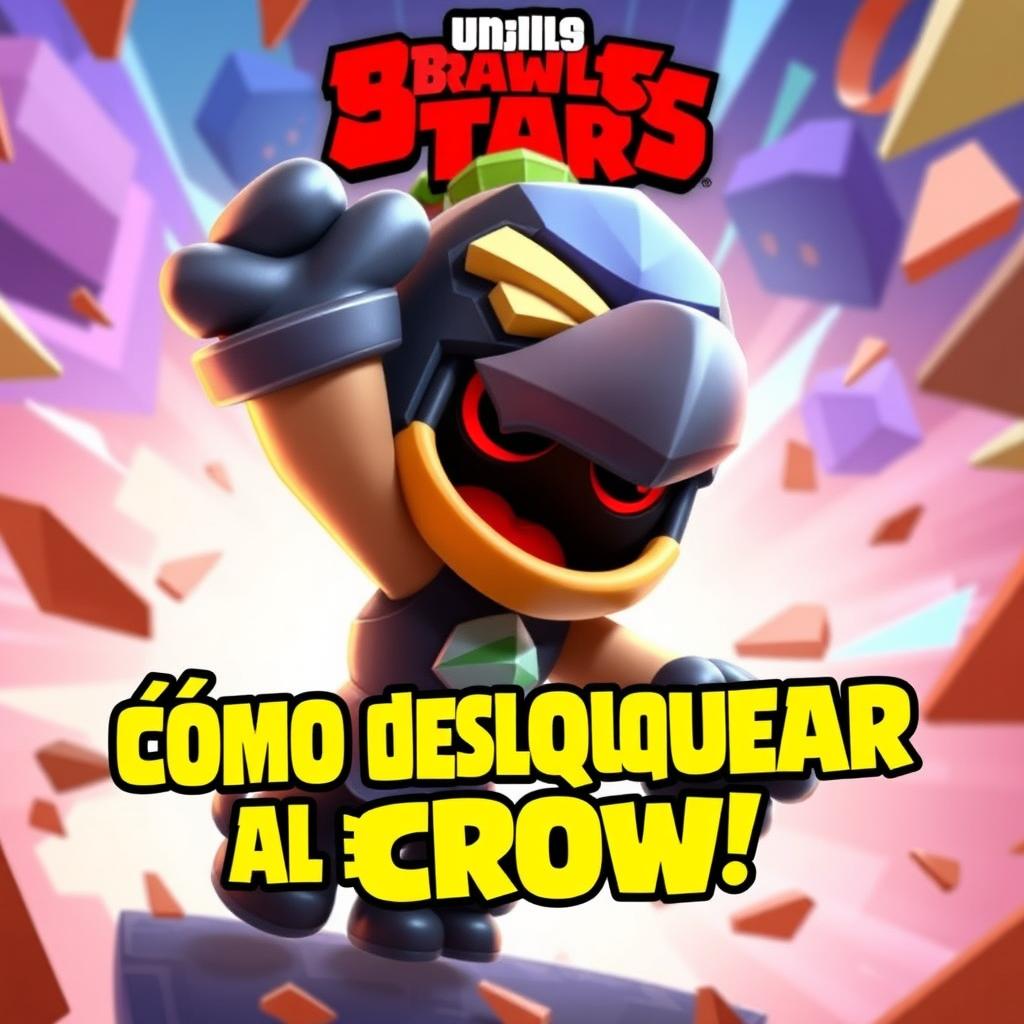 A vibrant YouTube thumbnail showing the character Crow from the game Brawl Stars