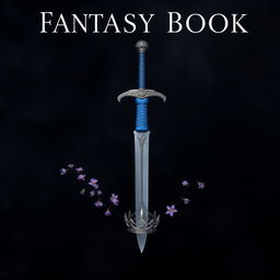 Create a fantasy book cover featuring a black, misty background