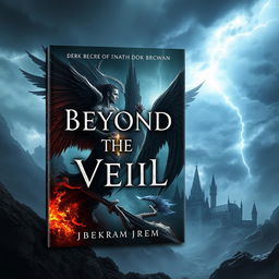 Create a book cover for a dark fantasy novel titled 'Beyond the Veil