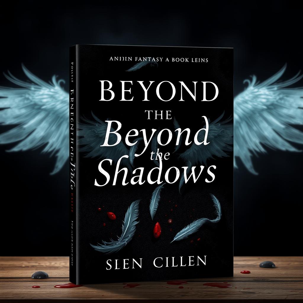 Create a book cover titled 'Beyond the Shadows' with a dark fantasy theme