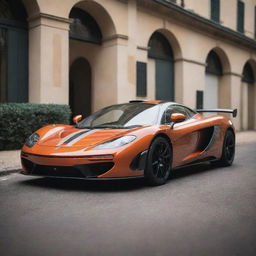 A unique automotive blend of a McLaren supercar's racy aesthetics with the vintage rally charm and Italian elegance of a Lancia.