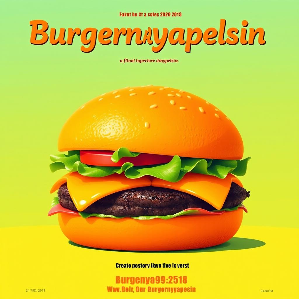 Create a film poster for a movie titled "Burgernyapelsin"