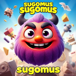 Create a vibrant and eye-catching film poster featuring a new emoji character called 'sugomus'