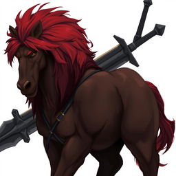 Create an image of Olvulk, a centaur shown from the waist up, focusing on his human half