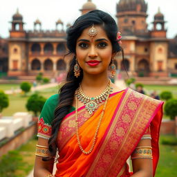 A beautiful Indian woman dressed in traditional attire, showcasing the rich cultural heritage of India