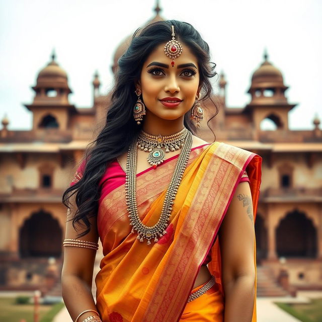 A beautiful Indian woman dressed in traditional attire, showcasing the rich cultural heritage of India