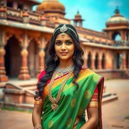 A beautiful Indian woman dressed in traditional attire, showcasing the rich cultural heritage of India