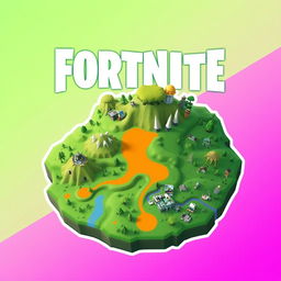 Create a Fortnite map icon featuring a green versus orange theme