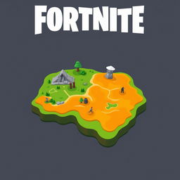 Create a Fortnite map icon featuring a green versus orange theme