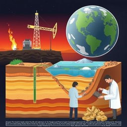 A detailed illustration of petroleum engineering and geosciences