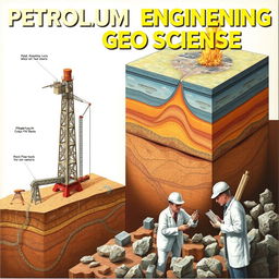 A detailed illustration of petroleum engineering and geosciences