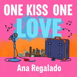 A vibrant image featuring the title 'One Kiss One Love' in large letters at the top