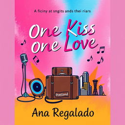 A vibrant image featuring the title 'One Kiss One Love' in large letters at the top