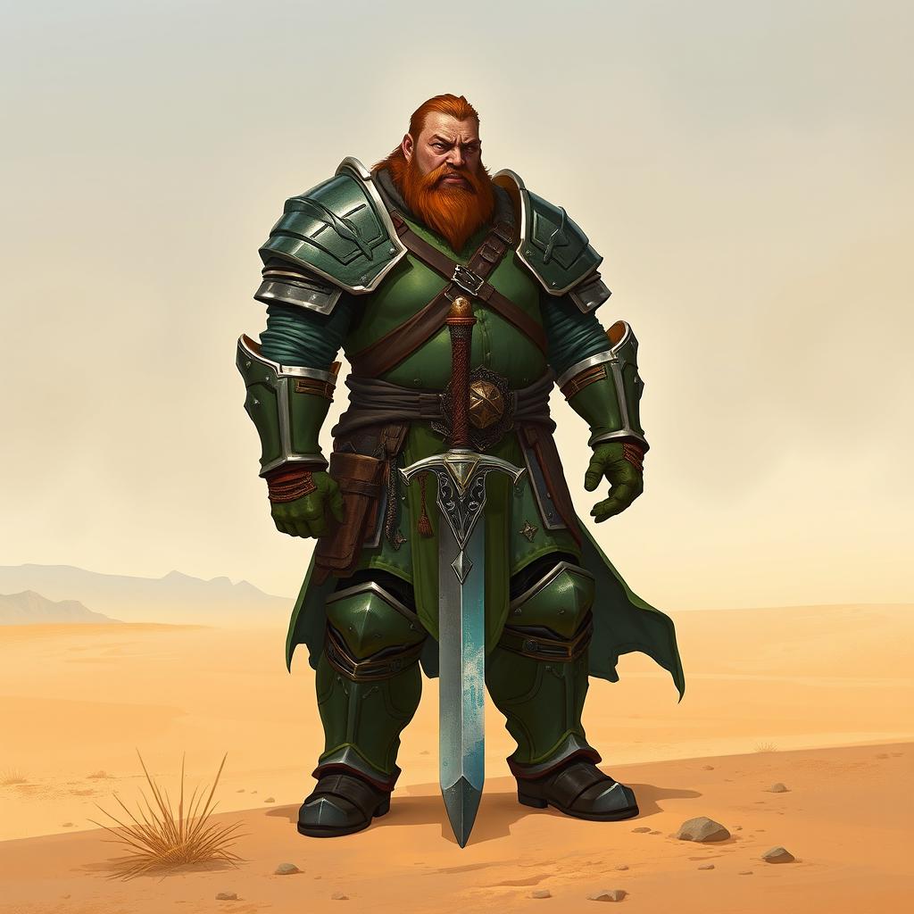 A Pathfinder style artwork featuring a tall, imposing human wearing heavy armor