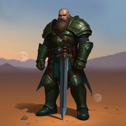 A Pathfinder style artwork featuring a tall, imposing human wearing heavy armor