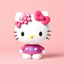 A 3D rendering of Hello Kitty, featuring her iconic bow and outfit