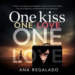 Create a dramatic and emotional image featuring the title 'One Kiss One Love' in large letters at the top and the name 'Ana Regalado' at the bottom