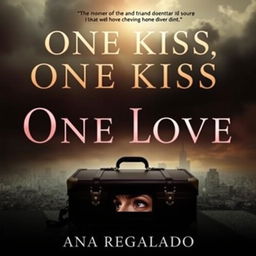 Create a dramatic and emotional image featuring the title 'One Kiss One Love' in large letters at the top and the name 'Ana Regalado' at the bottom