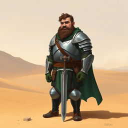 A Pathfinder style artwork featuring a tall, kind-looking human in his mid-20s with short wavy hair and a scraggly beard