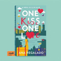 Design a book cover with the main title 'ONE KISS ONE LOVE' and 'ANA REGALADO' at the bottom