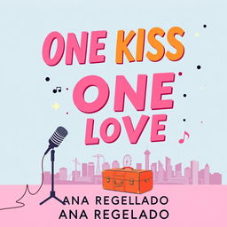 Create a book cover with the title 'ONE KISS ONE LOVE' in large letters and 'Ana Regalado' at the bottom