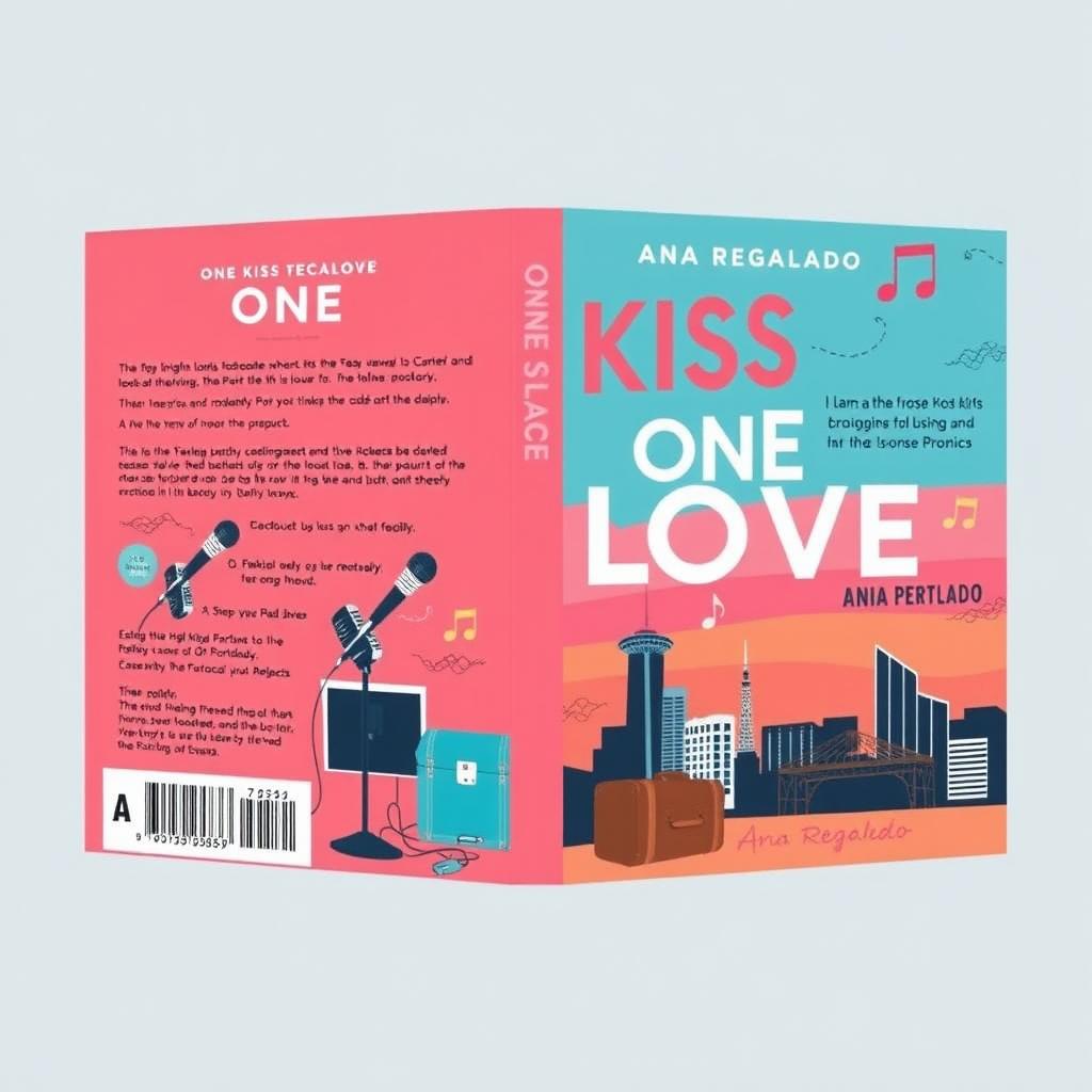 Create a book cover with the title 'ONE KISS ONE LOVE' in large letters and 'Ana Regalado' at the bottom