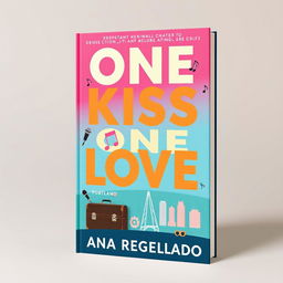 Create a book cover with the title 'ONE KISS ONE LOVE' in large letters and 'Ana Regalado' at the bottom