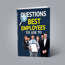 A professional book cover for a guide titled 'Best Questions to Use to Hire the Best Employees'