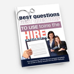 A professional book cover for a guide titled 'Best Questions to Use to Hire the Best Employees'