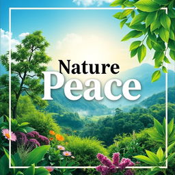 Create a vibrant and inviting cover that showcases an aesthetically pleasing balance of nature and peace