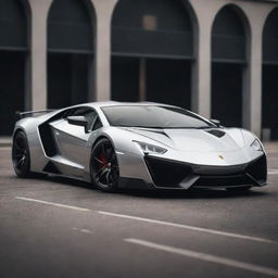 A futuristic supercar that combines the aggressive design and raw power of a Lamborghini with the exotic, hyperfast aesthetics of a Lykan Hypersport.