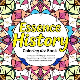 Create a cover for a coloring book titled 'Essence of History: Doodles of an Engineer