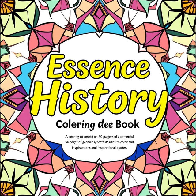 Create a cover for a coloring book titled 'Essence of History: Doodles of an Engineer