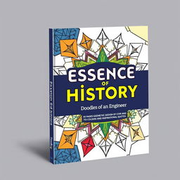 Create a cover for a coloring book titled 'Essence of History: Doodles of an Engineer